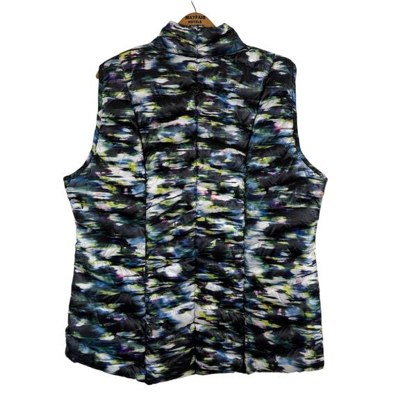 Tangerine Women Puffer Vest Size XXL Duck Down Filled Watercolor Outdoors Warm - Picture 2 of 5